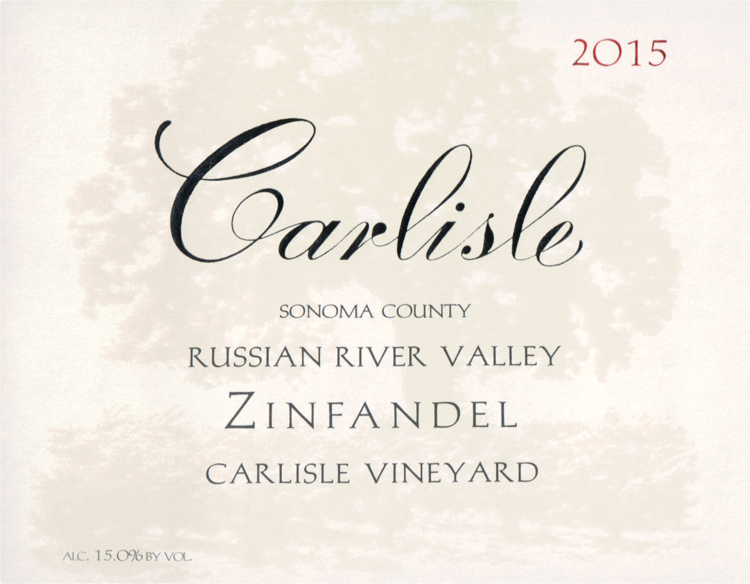 2015 Carlisle Zinfandel Carlisle Vineyard Russian River Valley Wine Library
