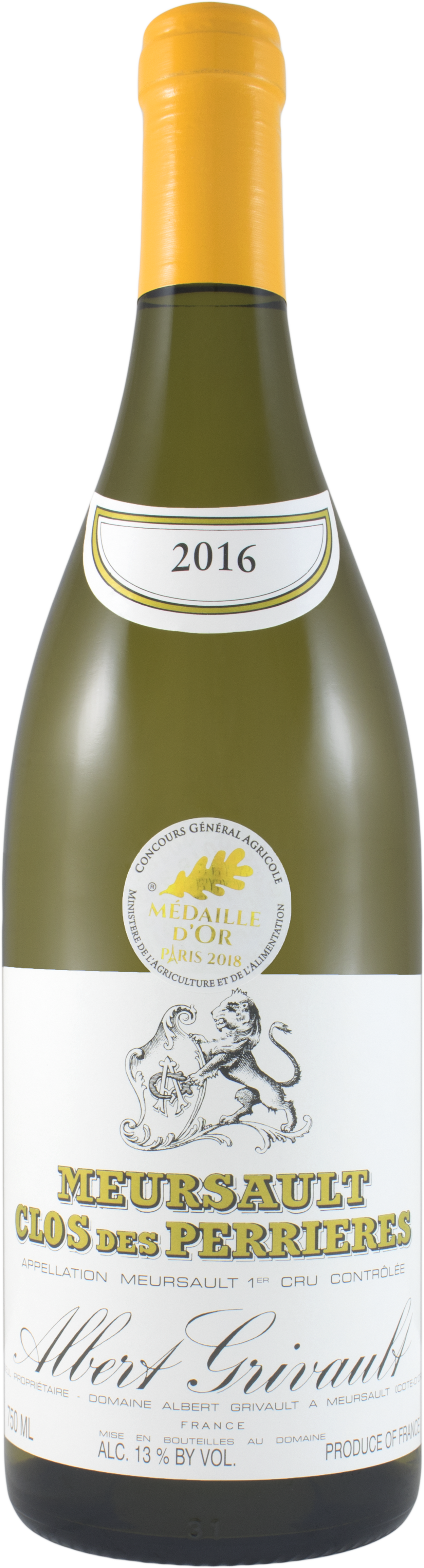 2016 Albert Grivault Meursault Clos Des Perrieres 1er Cru Monopole