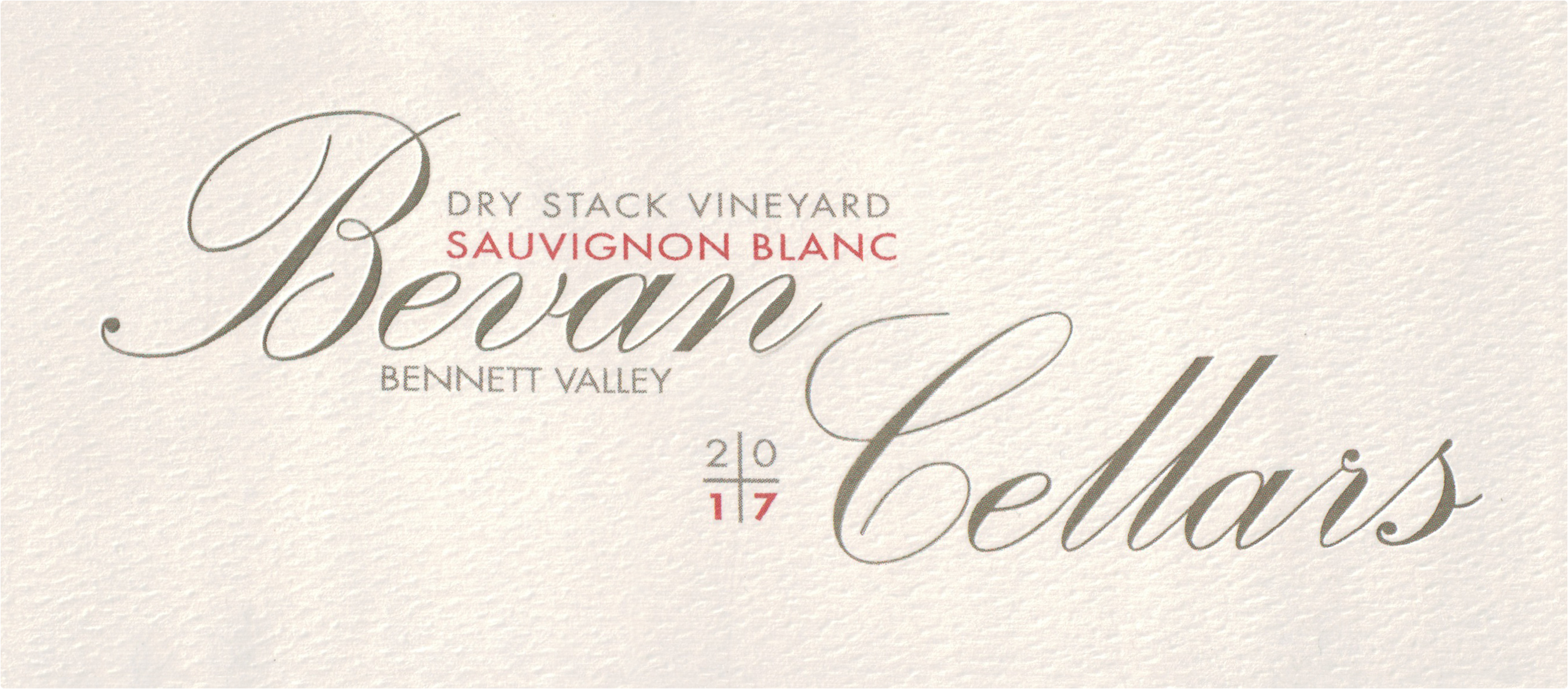 2017 Bevan Cellars Sauvignon Blanc Dry Stack Vineyard Wine Library