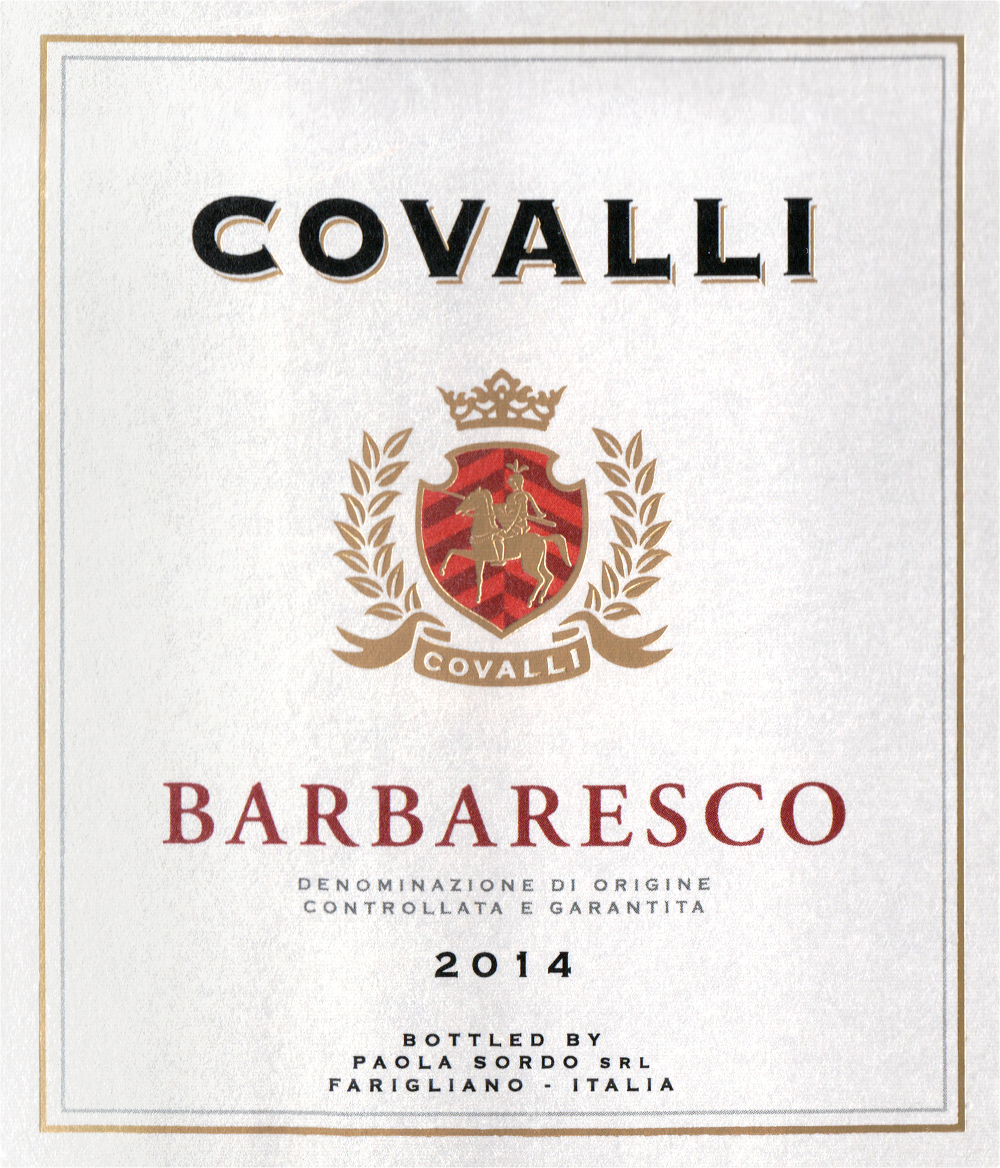 2014 Covalli Barbaresco Wine Library