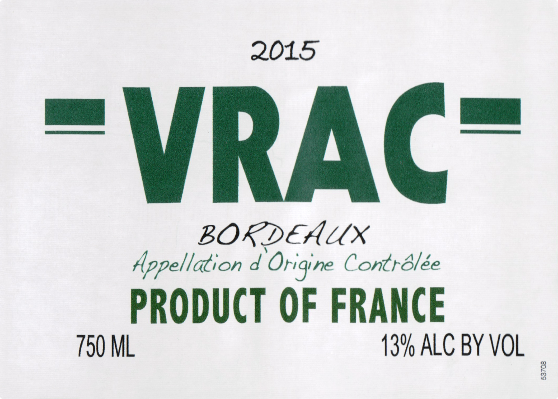 2015 Vrac Bordeaux Wine Library