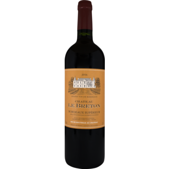 Bottle shot for 2016 Chateau Le Breton Bordeaux Superieur