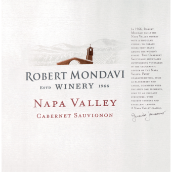 Label shot for 2017 Robert Mondavi Napa Cabernet Sauvignon