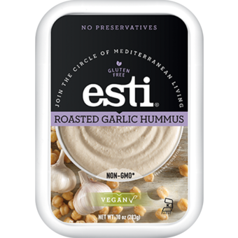 Bottle shot for  Esti Roasted Garlic Hummus