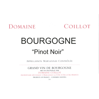ワイン Domaine Coillot Bourgogne Pinot Noir2018 2018 Domaine Coillot Bourgogne Rouge | Wine Library