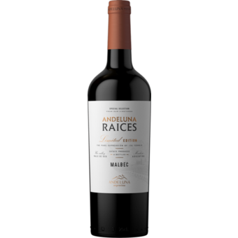 Bottle shot for 2019 Andeluna Cellars 'Raices' Malbec
