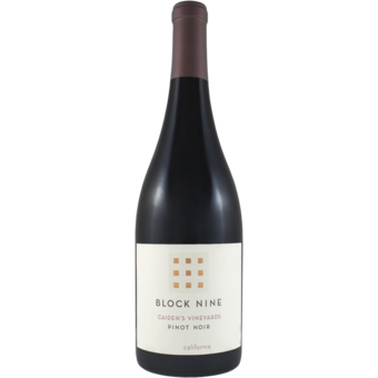 Bottle shot for 2020 Block Nine Caiden's Vineyard Pinot Noir