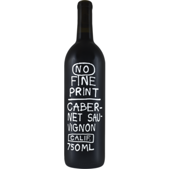 Bottle shot for 2019 No Fine Print Cabernet Sauvignon