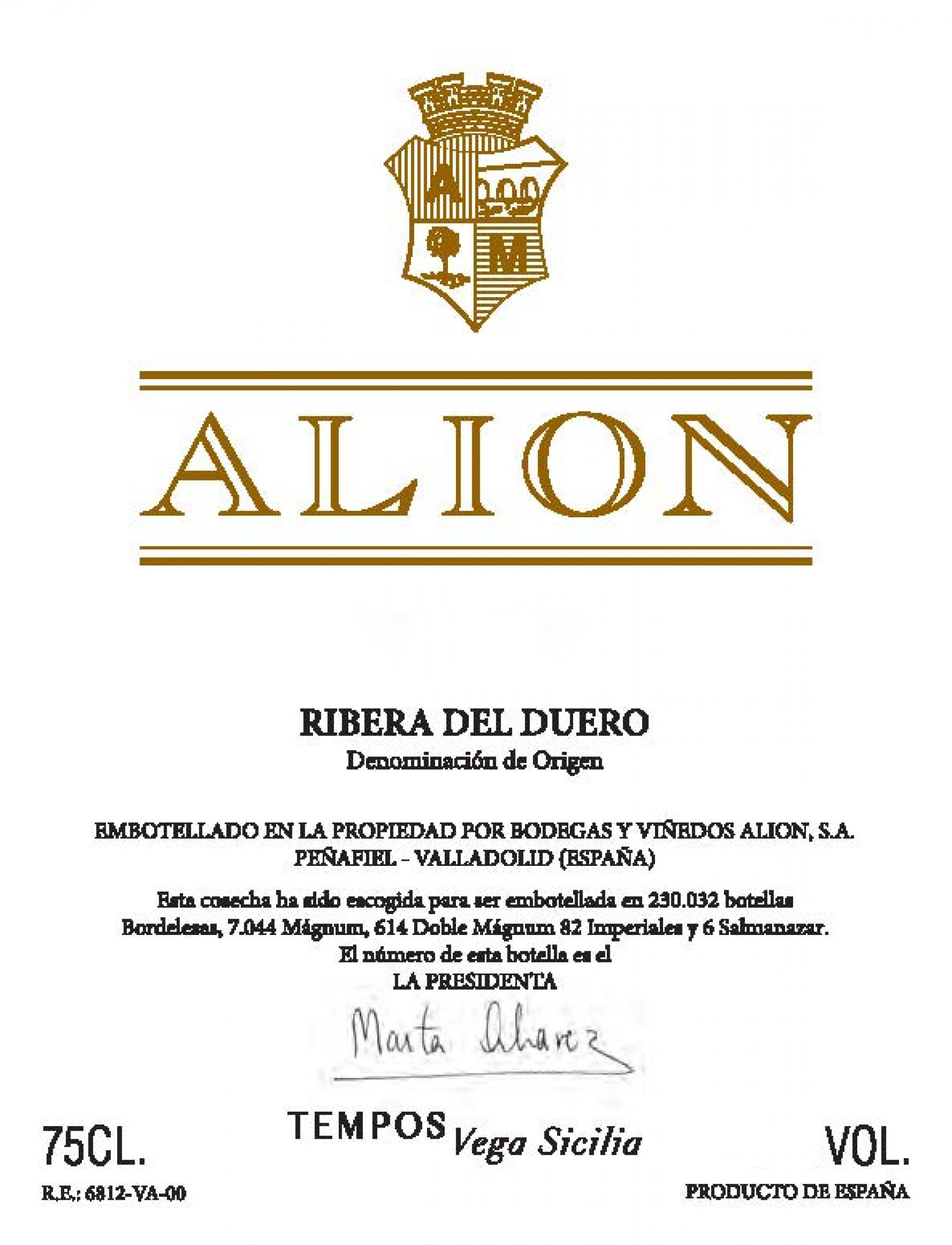 2018 Vega Sicilia Alion Ribera Del Duero | Wine Library
