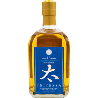 Bottle shot for  Teitessa 15 Year Blue Edition Japanese Whisky Fuji Takasago
