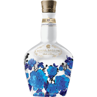 Bottle shot for  Chivas Regal Royal Salute 21yr Richard Quinn Couture Collection White