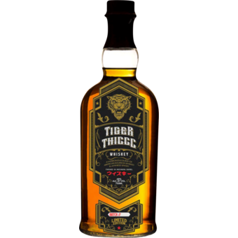 Bottle shot for  Tiger Thiccc Blended Whiskey 55% Indiana Bourbon 45% Japanese Whisky