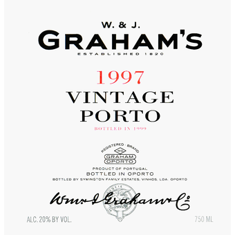 Label shot for 1997 Graham's Port