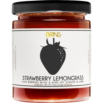Bottle shot for  Brins Strawberry Lemongrass Jam