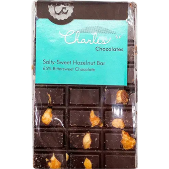 Bottle shot for  Charles Chocolates Salty Sweet Hazelnut