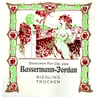 Label shot for 2023 Bassermann Jordan Riesling Trocken