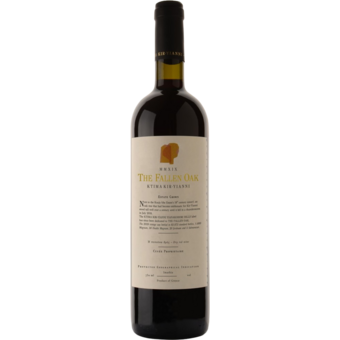 Bottle shot for 2020 Kir Yianni "The Fallen Oak"