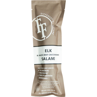 Bottle shot for  Fossil Farms Elk Salami Cacciatorini