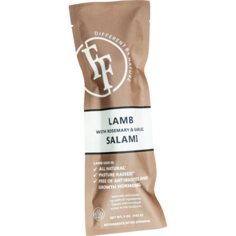 Bottle shot for  Fossil Farms Rosemary Garlic Lamb Salami