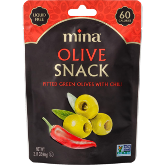 Bottle shot for  Mina Chili Olive Snack