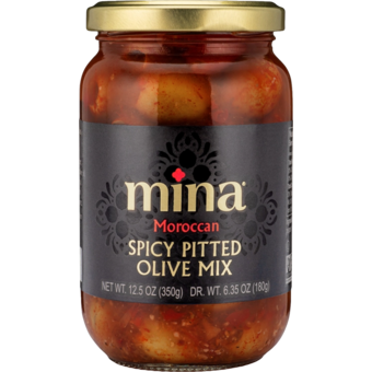 Bottle shot for  Mina Spicy Pitted Olive Mix