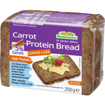 Bottle shot for  Mestemacher Carrot Protein Bread