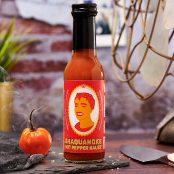 Bottle shot for  Shaquanda's Hot Pepper Sauce