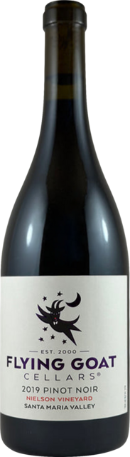 Bottle shot for 2019 Flying Goat Pinot Noir Nielson Vineyard