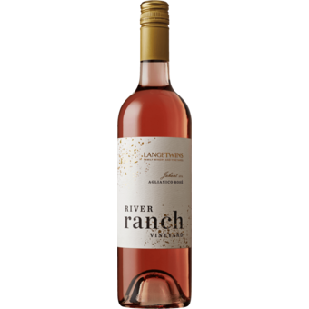 Bottle shot for 2023 Langetwins River Ranch Vineyard Aglianico Rose