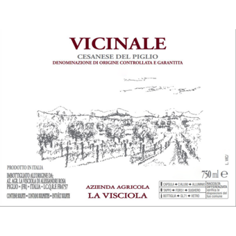 Label shot for 2022 Az. Agricola La Visciola Cesanese Del Piglio 'Vicinale'