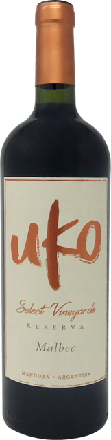 Bottle shot for 2022 Uko Malbec Select Vineyard Reserva