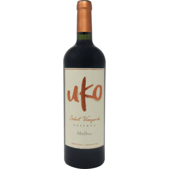 Bottle shot for 2022 Uko Malbec Select Vineyard Reserva