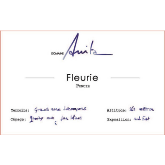 Label shot for 2023 Domaine Anita Fleurie Poncie Beaujolais