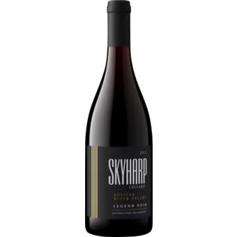 Bottle shot for 2021 Skyharp Cellars "Legend Noir" Pinot Noir