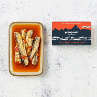 Label shot for  Patagonia Spicy Anchovies
