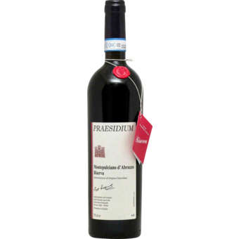 Bottle shot for 2020 Praesidium Montepulciano D'abruzzo Riserva