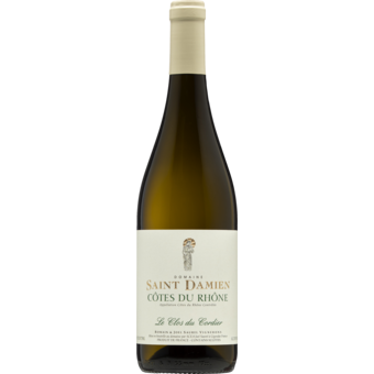 Bottle shot for 2024 Domaine Saint Damien Cotes Du Rhone Blanc "Le Clos Du Cordier"