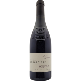 Bottle shot for 2022 Domaine La Monardiere Vacqueyras Les 2 Monardes
