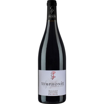 Bottle shot for 2018 Christophe Pichon Cotes Du Rhone "Symphonie"