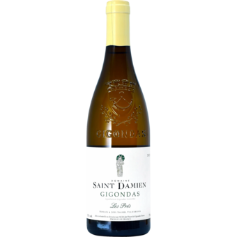 Bottle shot for 2023 Domaine Saint Damien Gigondas Blanc "Les Pres"
