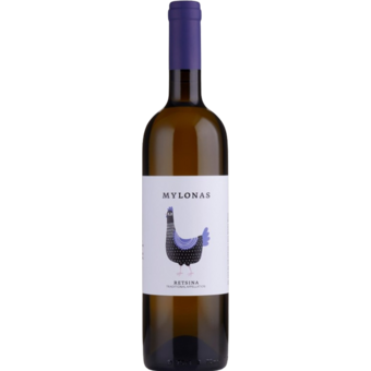 Bottle shot for 2023 Mylonas Retsina