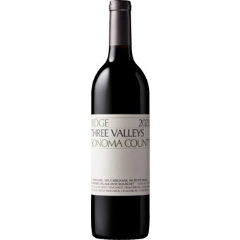 Bottle shot for 2023 Ridge Vineyard Three Valleys Red