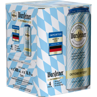 Bottle shot for  Warsteiner Oktoberfest 16.9 Oz 4pk Can