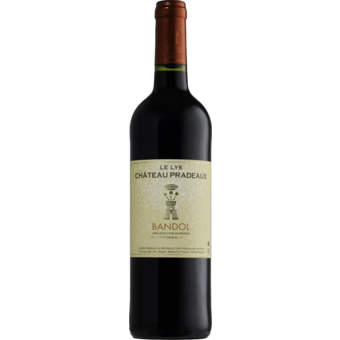 Bottle shot for 2022 Chateau Pradeaux "Le Lys" Bandol Rouge