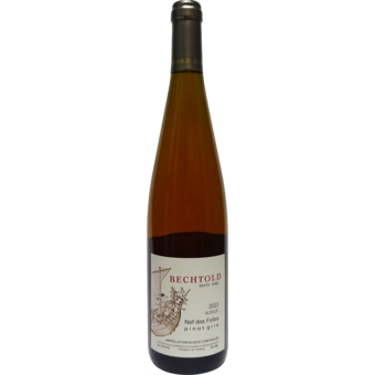 Bottle shot for 2023 Bechtold Pinot Gris "Nef Des Folles"