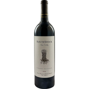 Bottle shot for 2023 Routestock Napa Cabernet Sauvignon
