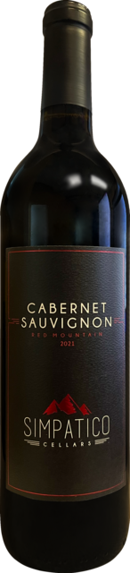 Bottle shot for 2021 Simpatico Heart Of The Hill Cabernet Sauvignon