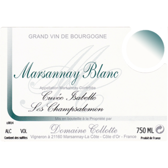 Label shot for 2023 Domaine Collotte Marsannay "Les Champsalomon" Blanc