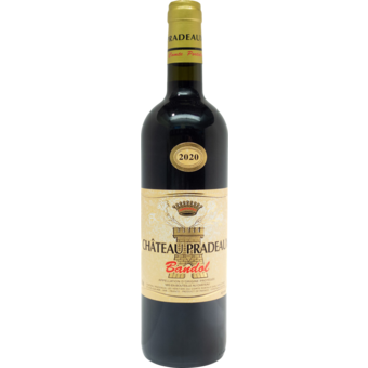 Bottle shot for 2020 Chateau Pradeaux Bandol Rouge