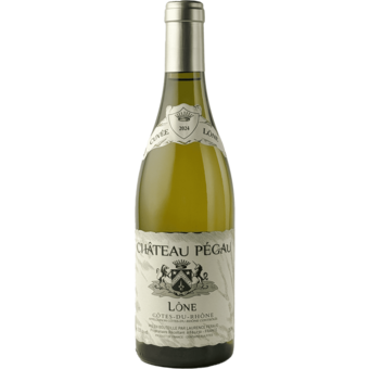 Bottle shot for 2024 Chateau Pegau Cotes Du Rhone Blanc Cuvee Lone